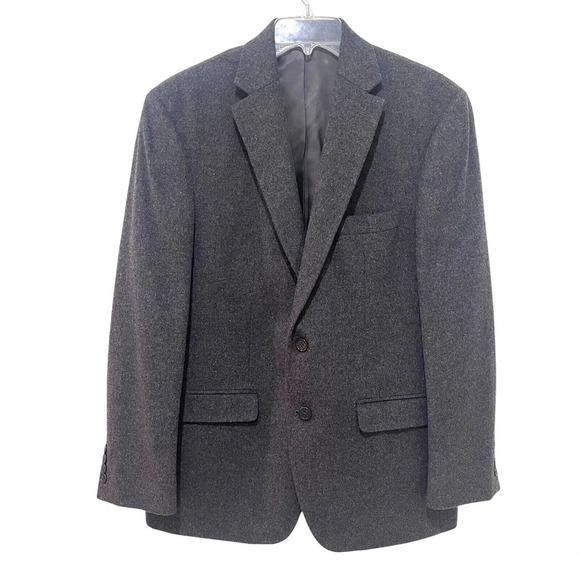 Lauren Ralph Lauren Men's Charcoal Gray Wool Silk Cashmere Blazer Jacket SZ 40R - Picture 1 of 8